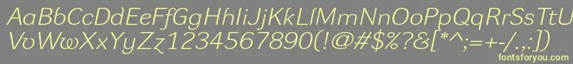 DynagrotesklxeItalic Font – Yellow Fonts on Gray Background