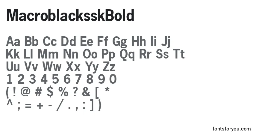 A fonte MacroblacksskBold – alfabeto, números, caracteres especiais