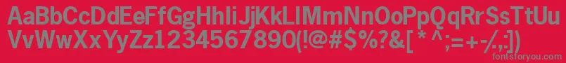 MacroblacksskBold-fontti – harmaat kirjasimet punaisella taustalla