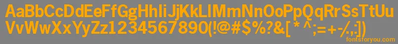 MacroblacksskBold-Schriftart – Orangefarbene Schriften auf grauem Hintergrund