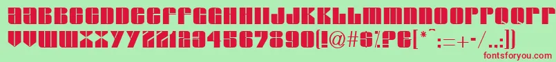 GlacierRegularDb Font – Red Fonts on Green Background