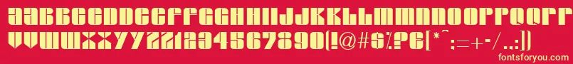 GlacierRegularDb Font – Yellow Fonts on Red Background