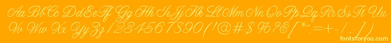 AltitudeRegularDb-Schriftart – Gelbe Schriften auf orangefarbenem Hintergrund