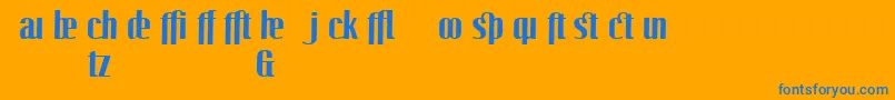 LinotypeoctaneBoldadd-Schriftart – Blaue Schriften auf orangefarbenem Hintergrund