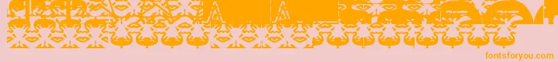 Obeywrappers-Schriftart – Orangefarbene Schriften auf rosa Hintergrund