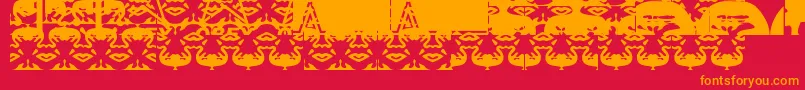 Obeywrappers-Schriftart – Orangefarbene Schriften auf rotem Hintergrund