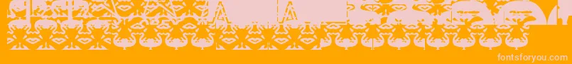 Obeywrappers-Schriftart – Rosa Schriften auf orangefarbenem Hintergrund
