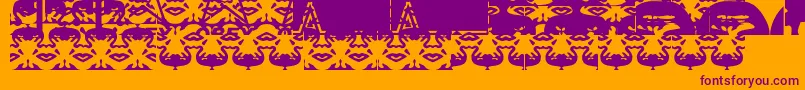 Obeywrappers-Schriftart – Violette Schriften auf orangefarbenem Hintergrund