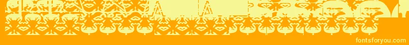 Obeywrappers Font – Yellow Fonts on Orange Background