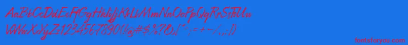 Resphekt Font – Red Fonts on Blue Background