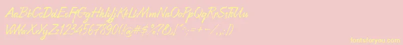 Resphekt-Schriftart – Gelbe Schriften auf rosa Hintergrund