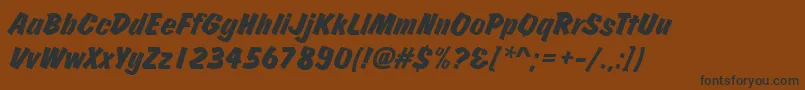 Police JosephsBrushItalic – polices noires sur fond brun