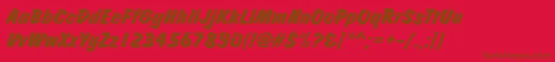 JosephsBrushItalic Font – Brown Fonts on Red Background