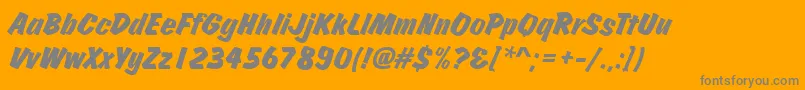 JosephsBrushItalic-fontti – harmaat kirjasimet oranssilla taustalla