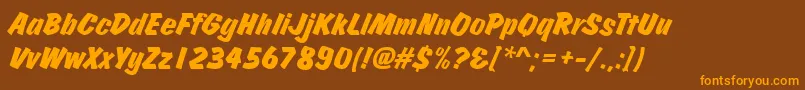 JosephsBrushItalic Font – Orange Fonts on Brown Background