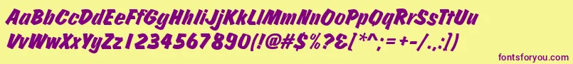 Шрифт JosephsBrushItalic – фиолетовые шрифты на жёлтом фоне