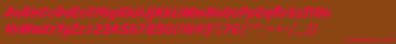 JosephsBrushItalic Font – Red Fonts on Brown Background