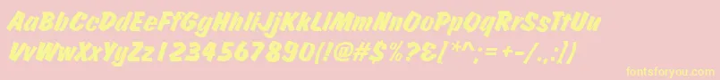 JosephsBrushItalic Font – Yellow Fonts on Pink Background