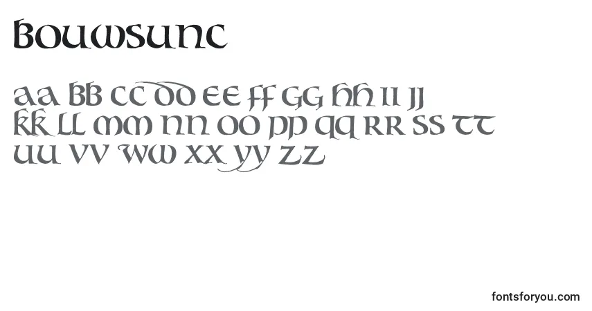 A fonte Bouwsunc – alfabeto, números, caracteres especiais
