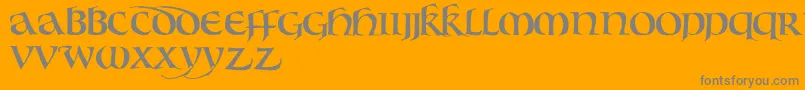Bouwsunc-Schriftart – Graue Schriften auf orangefarbenem Hintergrund