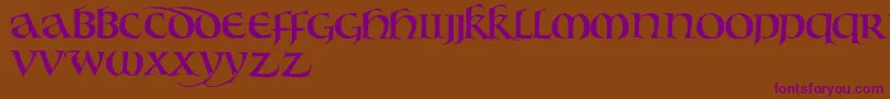 Bouwsunc-Schriftart – Violette Schriften auf braunem Hintergrund