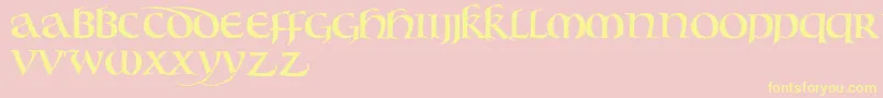 Bouwsunc-Schriftart – Gelbe Schriften auf rosa Hintergrund