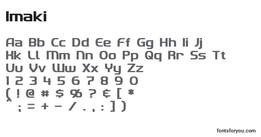 Шрифт Imaki – алфавит, цифры, специальные символы
