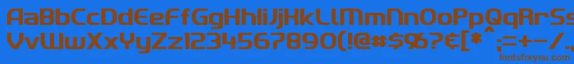 Więcej informacji o czcionce Imaki Czcionka Imaki – brązowe czcionki na niebieskim tle