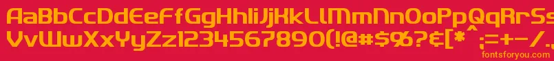 Fonte Imaki – fontes laranjas em um fundo vermelho