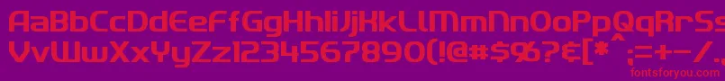 Czcionka Imaki – czerwone czcionki na fioletowym tle