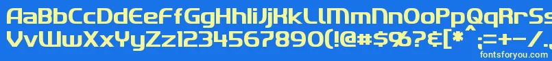 フォントImaki – 黄色の文字、青い背景