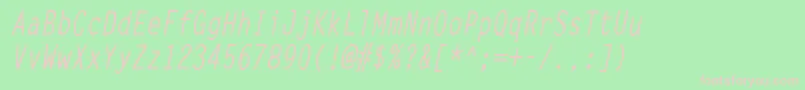 フォントLettergothiccondBoldItalic – 緑の背景にピンクのフォント