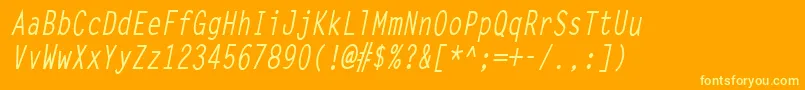 LettergothiccondBoldItalic Font – Yellow Fonts on Orange Background