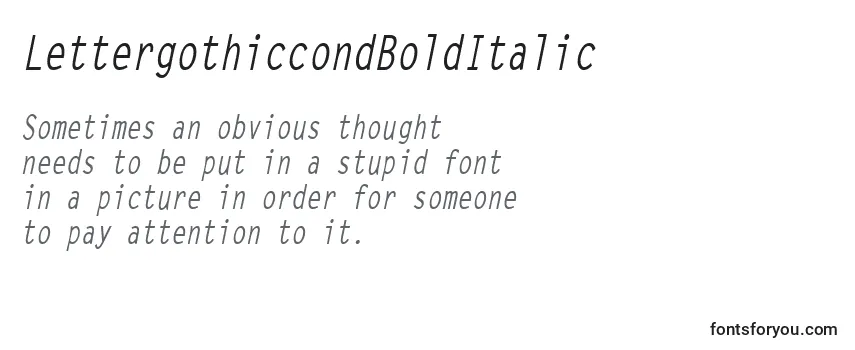 LettergothiccondBoldItalic Font