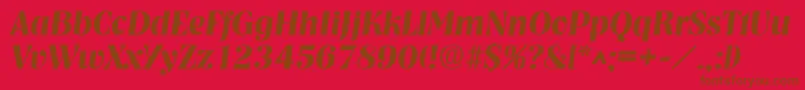 NashvilleBoldItalic Font – Brown Fonts on Red Background