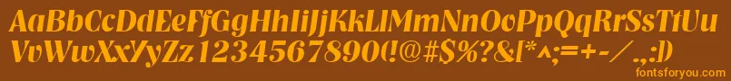 NashvilleBoldItalic Font – Orange Fonts on Brown Background