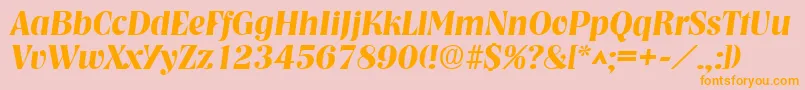 NashvilleBoldItalic Font – Orange Fonts on Pink Background