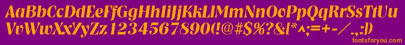 NashvilleBoldItalic Font – Orange Fonts on Purple Background