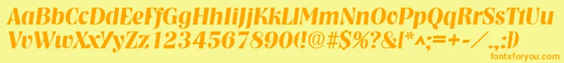 NashvilleBoldItalic Font – Orange Fonts on Yellow Background