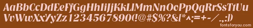 NashvilleBoldItalic Font – Pink Fonts on Brown Background