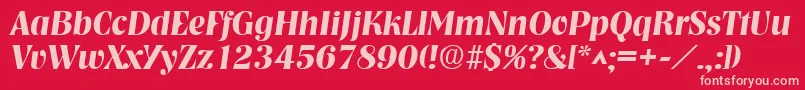 NashvilleBoldItalic Font – Pink Fonts on Red Background