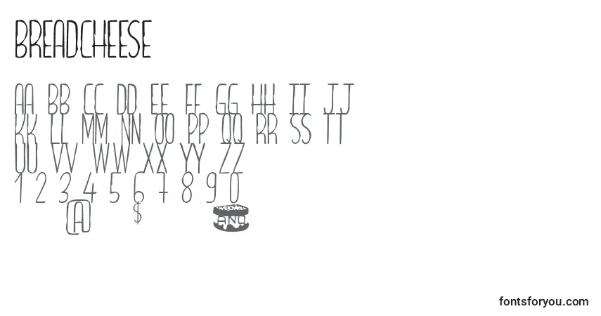 Czcionka Breadcheese – alfabet, cyfry, specjalne znaki