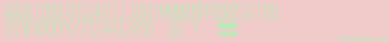 Breadcheese Font – Green Fonts on Pink Background