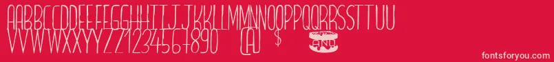 Breadcheese Font – Pink Fonts on Red Background