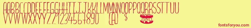 Breadcheese Font – Red Fonts on Yellow Background