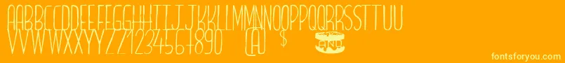 Breadcheese Font – Yellow Fonts on Orange Background