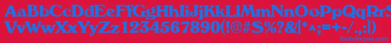 VeronaBold-fontti – siniset fontit punaisella taustalla