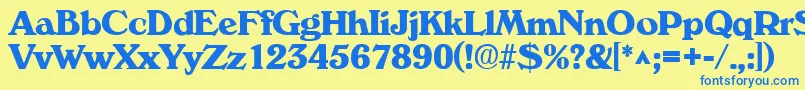 VeronaBold Font – Blue Fonts on Yellow Background