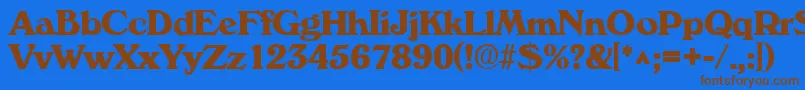 フォントVeronaBold – 茶色の文字が青い背景にあります。