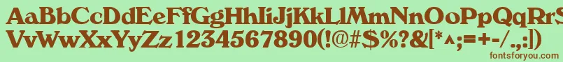 VeronaBold-fontti – ruskeat fontit vihreällä taustalla